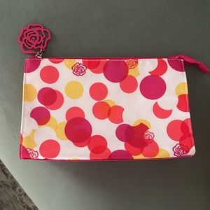 Lancôme Pouch Vintage Makeup Case Travel Pink Yellow White